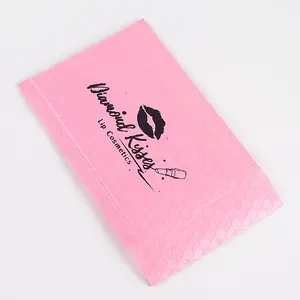 Custom Print Pink Shipping Bags Padded Bubble Envelopes Mailers Courier Shopping Custom Express Bubble Poly Mailing Package Bag