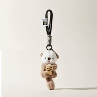 Porte-clés en peluche mignon et adorable en forme de loutre marine, figurine animale de dessin animé, petit pendentif pour sac