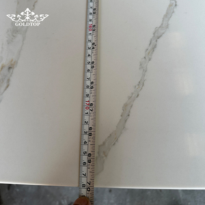 Goldtop <b>Stone</b> White Polished Customized Size 7009 Calacatta PD Printed Engineered Quartz Bathroom Countertop for Apartments - Product Image 3