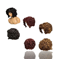 XZY Nueva Peluca de Cabello Humano Indio Natural SDD Super Double Drawn, Color Natural, Corta, Rizada y Voluminosa, para Mujeres Negras, Hecha a Máquina