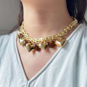 Moda Layered Lepord Coração Encantos Colar de Pingente com 18k Banhado a Ouro Link Cadeia Gargantilha Jóias Colar Conjuntos para As Mulheres - Product Image 5