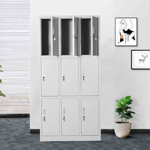 Metal <b>Storage</b> <b>Lockers</b> 6 Door Standing Type Minimalist Design For Gym Bathroom Staff Dormitory Use - Product Image 1