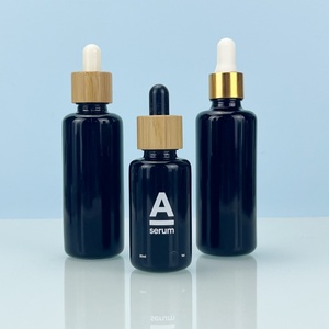 High Quality Black Violet Essential Oil Glass <b>Dropper</b> <b>Bottle</b> 30ml 50ml 60ml 100ml Round UV-protective Lotion <b>Bottle</b> - Product Image 4