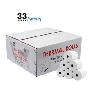 Rollo de Papel Térmico para Caja Registradora Unifon Blanco al por Mayor, 57 mm, Capa Única, 80x80 mm, Mejor Precio de Fábrica - Product Image 4