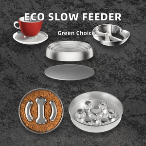 Comedero Lento Ecológico de Acero Inoxidable 304 con Diseño Anti-Asfixia para una Alimentación Saludable de Perros y Gatos, Patrón Sólido - Product Image 2