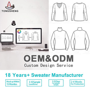 Breigoedfabrikant <span class=keywords><strong>2026</strong></span> op maat gemaakte dames gebreide trui van merinowol en kasjmier met geribbelde breiwerk en vierkante kraag - Product Image 5