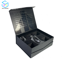 Ensemble de verres à whisky noirs personnalisés, carafe, emballage, boîte en carton avec couvercle magnétique