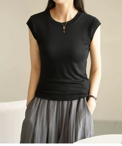 Tencel Flutter Short Sleeve <strong>TShirt</strong>, Summer Casual Top for Women - Product Image 1