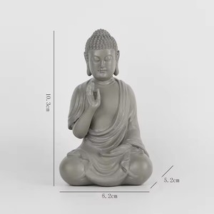Decoração de Aquário em Pedra Arenosa com Buda, Artesanato Estilo Chinês, Acessórios para Aquário, Buda em Pedra Arenosa Verde - Product Image 6