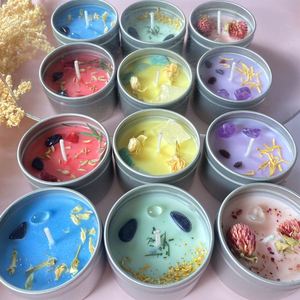 Nature Dry <b>Flowers</b> Essential, Oil Unique <b>Candle</b> Tinplate Jars Aromatherapy Luxury Crystal Soy Wax Scented <b>Candles</b> for Gift Sets/ - Product Image 4