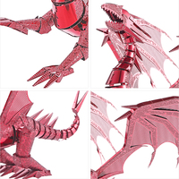 Piececool DRAGON FLAME RED HP071-R Kit de bricolage éducatif Jouet éducatif Unisexe Puzzle de haute qualité Puzzle en métal 3D