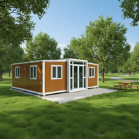 Maison conteneur préfabriquée extensible 40Ft 30Ft 20Ft en acier léger, Villa pliable préfabriquée, Maison modulaire pliable