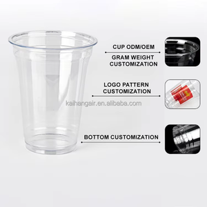 La compagnia aerea usa il prezzo di fabbrica usa e getta 12oz 16oz tazza di plastica per il succo di caffè tè con il Logo di stampa - Product Image 2