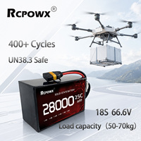Batterie de drone de transport lourd OEM/ODM 18S 66,6V 28000mAh 10C pour UAV de livraison à charge utile de 50-70 kg, pack souple