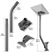 Support mural et de toit Starlink Mini 2026 le plus récent, avec bras long fixe, adaptateur de canal en acier réglable pour avant-toit, angles prédéfinis, antirouille