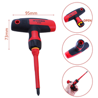 Jeu de 12 tournevis isolés VDE magnétiques en forme de T 1000V avec embouts de précision fendus, Phillips et Torx pour kit d'outils d'électricien