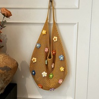 Nouveau design 2026 – Sac fourre-tout tendance pour femme, style coréen, avec fleurs au crochet, sacs à bandoulière personnalisés