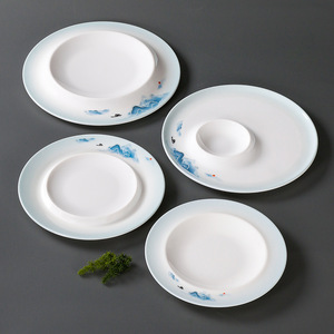 Xiangyuan Meipanzi Round Commercial Hotel Restaurant Creative Plate Specialty Dishes Imitation Porcelain Exquisite Dinner - Product Image 2