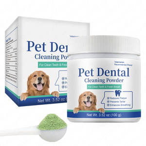 Vendite calde OEM polvere dentale per cani integratore per animali domestici per la pulizia dei denti in polvere per cani placca e alito cattivo in polvere 100 grammo - Product Image 6