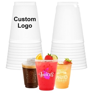 Gobelets de stade réutilisables en plastique dépoli personnalisables de 16 oz pour mariage, fête, avec logo sur mesure - Product Image 1