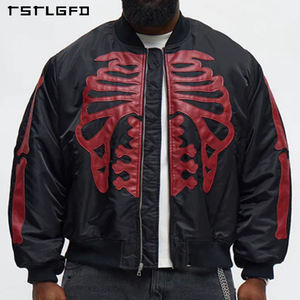 เสื้อแจ็คเก็ตผู้ชายทรงโอเวอร์ไซส์ลายพิมพ์หัวกะโหลก สไตล์เรโทร Y2K คุณภาพสูง กันลม กันน้ำ ผลิตตามสั่งจากโรงงาน - Product Image 1