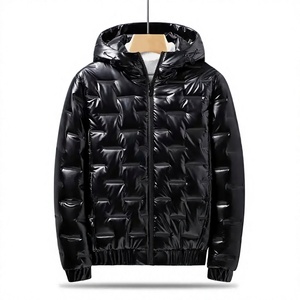 Blouson matelassé brillant personnalisé pour homme, coupe droite, col montant, design sur mesure, idéal pour l'extérieur - Product Image 1