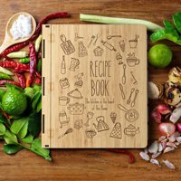 Carpeta de Anillas A4 (8.5x11) de Madera con Tapa Dura, para Diario, Álbum de Fotos, Libro de Cocina, Recetas