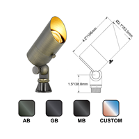 Projecteur LED paysager en laiton massif 12V, IP65, éclairage extérieur pour jardin, avec piquet de fixation au sol pour l'éclairage des arbres