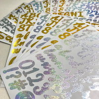 Autocollants lettres pailletées autocollants en vinyle lettres et chiffres adhésifs pour boîtes aux lettres, étiquettes, décalcomanies pour enseignes, carnets