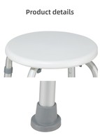 Siège de douche en aluminium réglable en hauteur sur huit niveaux - Durable, léger et confortable pour la rééducation et les soins de douche