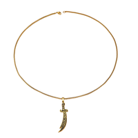 Pendentif Émail Scimitar Zulfiqar Épée Couteau Ali Chia Coran Islamique en Acier Inoxydable Bijoux de Mode Collier Vente en Gros