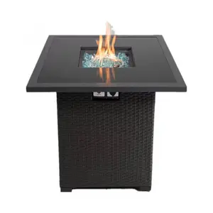 新趋势产品安全当代设计方形无烟碳燃烧火坑庭院便携式桌面壁炉