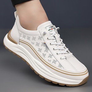 Zapatillas Deportivas para Hombre, Transpirables, Antideslizantes, Diseño con Cordones, para Todas las Temporadas, Color Blanco - Product Image 3