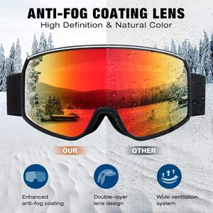 Gafas de protección ocular de esquí de la mejor calidad, lentes de espejo antivaho, gafas de nieve magnéticas para Snowboard, gafas de esquí para mujer - Product Image 3