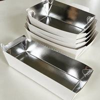 Boîtes à hot-dogs en papier avec logo personnalisé, intérieur doublé d'aluminium, emballage alimentaire jetable pour les restaurants de restauration rapide