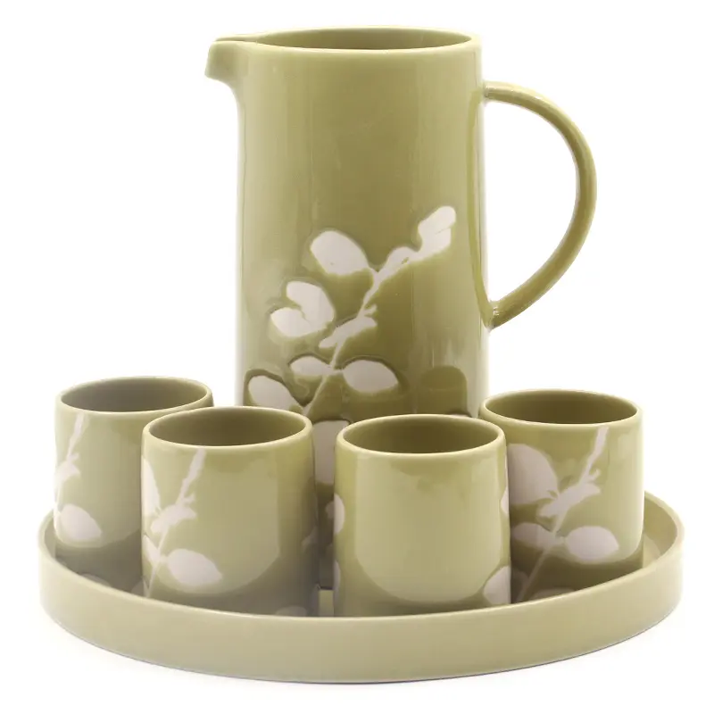 Hualian factory Wholesale Matte Yellow ceramic tea set