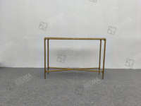Table console de style vintage moderne pour salon, table en marbre, villa, hôtel, cadre en métal doré forgé