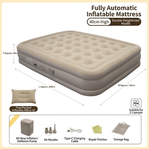 Matelas pneumatique auto-gonflant de luxe moderne, taille Queen, avec pompe de recharge amovible - Lit pliable avec matelas, design portable pour le <span class=keywords><strong>camping</strong></span> - Product Image 5