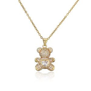 Offre Spéciale mignon ours en peluche pendentif collier 18K plaqué or laiton lien chaîne meilleur ami cadeaux d'anniversaire - Product Image 2
