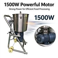 Broyeur alimentaire commercial sur chariot 20L, bol inclinable en acier inoxydable 1500W, émulsifiant pour purée de fruits et légumes