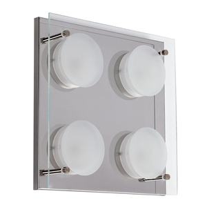 Plafoniera LED 4x6W 4000K Cromo 1600lm (22x22x5,5) ideale per illuminare spazi con luce bianca ed efficiente. - Product Image 1