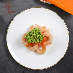 <span class=keywords><strong>Vaisselle</strong></span> <span class=keywords><strong>moderne</strong></span> en porcelaine à prix abordable, assiettes blanches avec bordure dorée, service de table émaillé pour restaurant hôtel, <span class=keywords><strong>vaisselle</strong></span> en céramique - Product Image 4