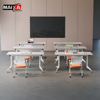 Bureau de jeu minimaliste en bois pour l'école, poste de travail exécutif, tables de formation modulaires pliables pour conférences
