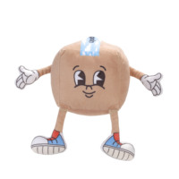 Peluche personnalisée en forme de personnage de dessin animé dans une boîte en carton, poupée en peluche anthropomorphe, mascotte en peluche douce personnalisée pour cadeau promotionnel