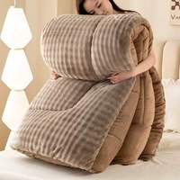 Couette en velours, insert de couette rayé en velours, couette douce et chaude en flanelle pour l'hiver, pour la maison, l'hôtel, vente en gros