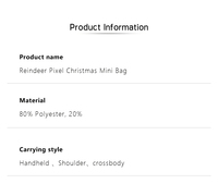 Sac à main mini en polyester tricoté avec motif de rennes de Noël Fair Isle vintage pour femme