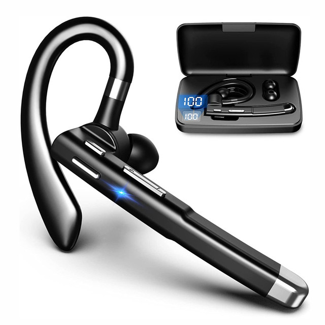 Hand-Free Headphones Wireless Earpiece Wireless Headset with Microphone for Trucker Drivers Work Cell Phones