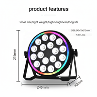 Projecteur PAR 100W 18 LED (18x8W) DMX RGBW silencieux sans ventilateur avec ouverture RGB dynamique pour discothèques, événements et scènes