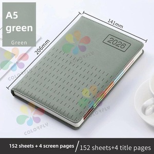 Desain kustom Harga bagus ukuran A5 PU Hardcover Agenda sekolah <span class=keywords><strong>Notebook</strong></span> 100 lembar bergaris garis perencana buku harian untuk kantor - Product Image 2
