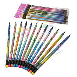 Ensembles de crayons HB aiguisés de bureau en bois imprimé en vrac vente en gros crayons d'école personnalisés de haute qualité avec Earaser pour les étudiants - Product Image 1